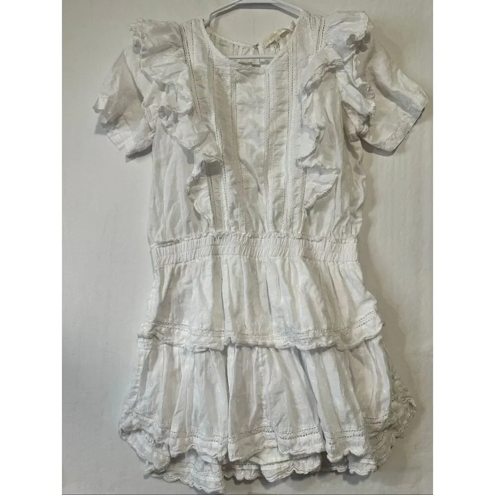 LoveShackFancy Natasha Heritage Mini White Dress, size Large - Picture 2 of 8